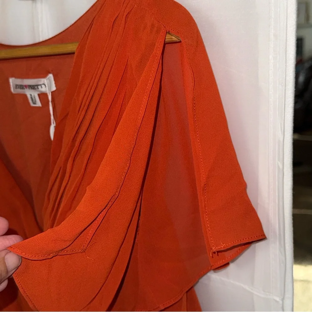 EVER PRETTY ever LEORA A-Line Pleated Tie-Waist Evening Dress Size 14 NWT - Picture 9 of 14